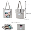 Large Capacity Custom Printing Tote Bag With Pocket Lady Fashion Shoulder Shopping Daily Use Eco Canvas Utility Tote Bag