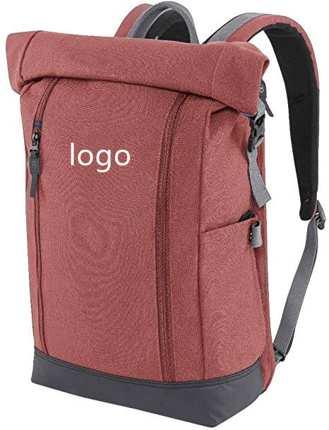 Durable Custom logo Ladies Classic Rolltop Laptop Backpack Travel Rucksack bag daypack with Bottle Opener