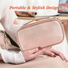 Gold PU Leather Small Cosmetic Bag Portable Cute Travel Makeup Bag For Women And Girls Makeup Brush Organizer Cosmetics Pouch