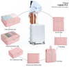 Customized 7 Pcs Set Cloth Shoe Organizer Kits Portable Travel Recycled Fabric Suitcase Luggage Packing Cubes