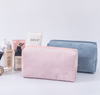 Customize Logo Embroidery Makeup Cosmetic Pouch Bag Travel Dopp Kit Organizer Velvet Cosmetic Bag For Men