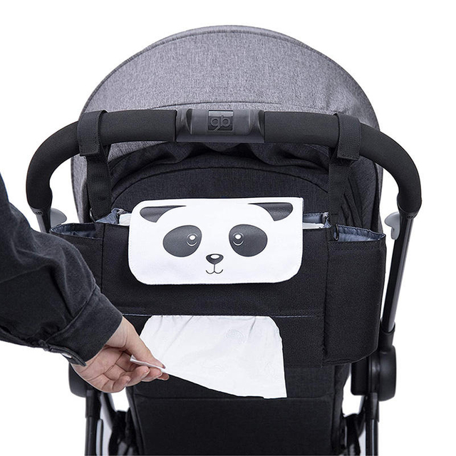 Customized Printing Non-slip Stroller Organizer Bag Baby Pram Caddy Storage Hanging Bag