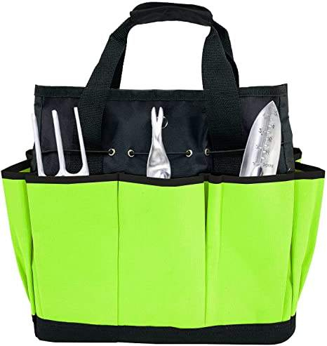 Wear-Resistant Garden Tool Tote Garden Tool Bag with 8 Deep Pockets Reusable Garden Tote Storage Bag for Indoor And Outdoor