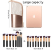 Multifunction Pencil Case Storage Bag Portable Rose Gold Leather Travel Makeup Brush Holder Organizer Case Makeup Brush Bag