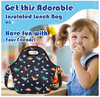 Customized Pattern Neoprene Lunch Insulated Cooler Bag Portable Reusable Washable Shoulder Neoprene Tote Lunch Bag for Work
