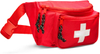 First Aid Fanny Pack Waist Bag with 3 Zippered Compartments Adjustable Strap for Lifeguard Hiking Travel Men Women Durable Red