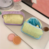 Colorblock Makeup Bag Travel Storage Bag Versatile Ruched Design Strap Organizer Portable Cosmetic Bag
