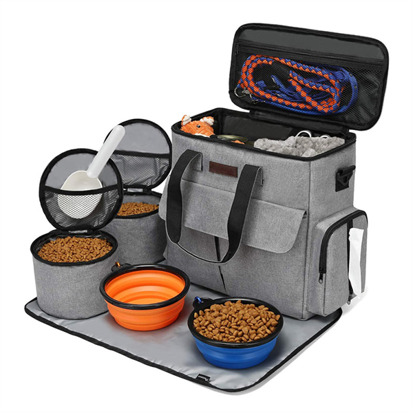 Multifunctional Pet Supply Food Storage Carrier Tote Bag Weekend Organizer Dog Travel Bag