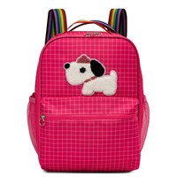 Custom Logo Girls' Rose Red Nylon School Backpack Cute Waterproof Bag with Customized Pattern for Children