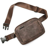 Ladies Waist Bags Fanny Packs Unisex Crossbody Bag PU Leather Black Waist Bags for Women with Adjustable Strap Mini Belt