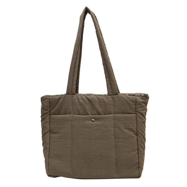 Portable Thick Padded Down Soft Nylon Quilted Shoulder Bag Large Oversized Puffer Tote Bag Puffy Shoulder Bag