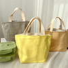 Portable Cotton Canvas Tote Lunch Bag for Adult Lunch Box Storage Food Delivery Office Thermal Cooler Lunch Bag