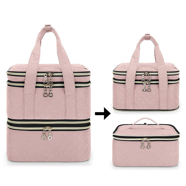 Dual Compartment Portable Designer Lightweight Simple Easy Access Zipper Makeup Pouch Velvet Zipper Bag Velvet Cosmetic Bag