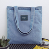 custom lightweight soft canvas shoulder tote bag for women large capacity casual denim tote