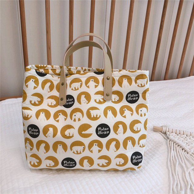 Wholesale Heavy Duty Printed Cotton Canvas Tote Handbags Reusable Cotton Tote Bag for Girls Women