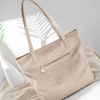 Custom Reusable Linen Shoulder Tote Bag for Women Girls Large Capacity Handbags Tote Bag for Shopping Beach