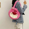 Lovely Fuzzy Girls Warm Custom Pattern Tote Bag Designer Colorful Zipper Handbag with Logo
