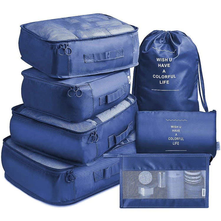 7 sets multi-functions waterproof travel luggage packing cubes organizer