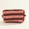 Cheap Cute Cosmetic Pouch Custom Portable Candy Color Sweet Bubble Fold Pouch for Cosmetics