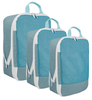 3pcs Waterproof Portable Recycled RPET Luggage Packaging Storage Bag Compressed Packing Cubes Organizer Travel Bag