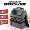 Thermal Soft Outdoor Double Deck Compartment Large Insulated Cooler Lunch Tote Bag with Adjustable Shoulder Strap