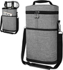 Leakproof Padded Portable 2 Bottle Wine Bag Tote Carrier | Insulated Wine Cooler Bags for Travel Picnic Wine Bottle Bag