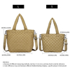 Ladies Outdoor Casual Overnight Beige Quilting Puffy Tote Bag Handbags Soft Shopping Travel Bag Puffer Custom