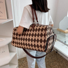 Korean Style Plaid Canvas Travel Handbag Luxury Canvas Travel Overnight Carry On Luggage Gym Duffel Tote Bag