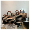 Korean Style Plaid Canvas Travel Handbag Luxury Canvas Travel Overnight Carry On Luggage Gym Duffel Tote Bag