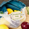 3 Sets Eco-friendly RPET, RPET Mesh & Organic Cotton Reusable Produce Bags with Pouch