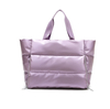 Woman large travel weekender quilt stitching bags nylon light purple quilted puffer bag handbag puffy bag tote