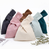 Simple Knot Tote Bag Japanese Style Corduroy Wind Wrist Bag Change Carry Bent Mobile Phone Key Knot Strap Bag