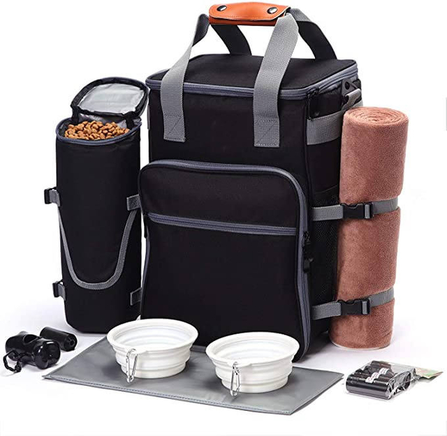 Travel pet bag supplier customized dog travel bag car pet food storage organizer portable pet food carrier backpack rucksack