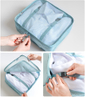 Travel Luggage Organizer 6 Piece Set Clothing Storage Bags Packing Cubes Organizer Plain for Travel
