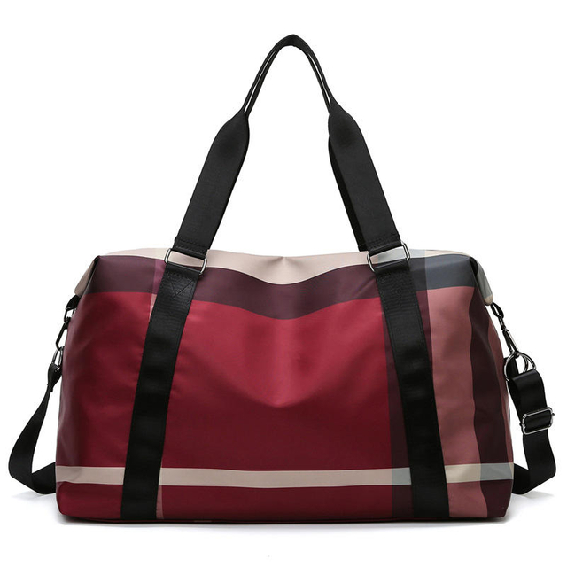 Wholesale Checkered Overnight Womens Weekend Duffle Custom Gym Bags with Logo Waterproof Travel Duffel Bag
