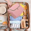 Waterproof Travel Pink Make Up Toiletry Bags Custom Logo Cosmetic Makeup Storage Organizer Bag With Hanging Hook And Handle