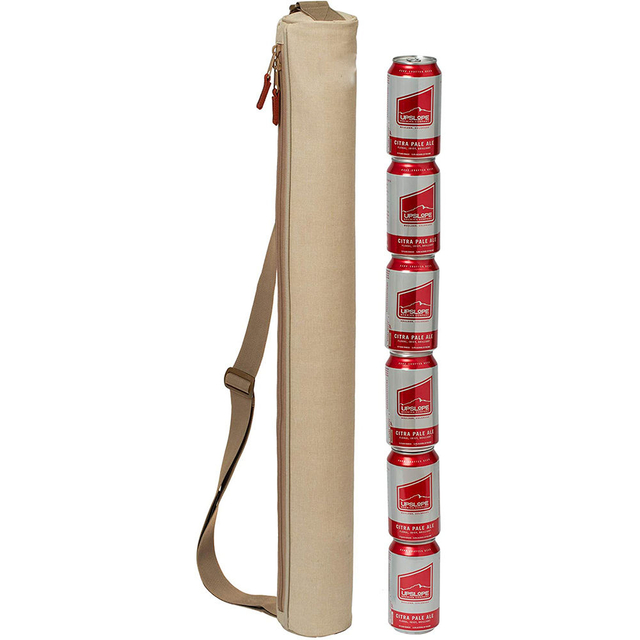 Custom Sublimation Logo Insulated 7 Can Tube Cooler Beer Sleeve Sling Bag For Golf Bag With Shoulder Strap