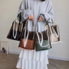 Custom 2pcs Clear Tote Handbags for Women Transparent Crossbody Shoulder Bag with Leather Pouch