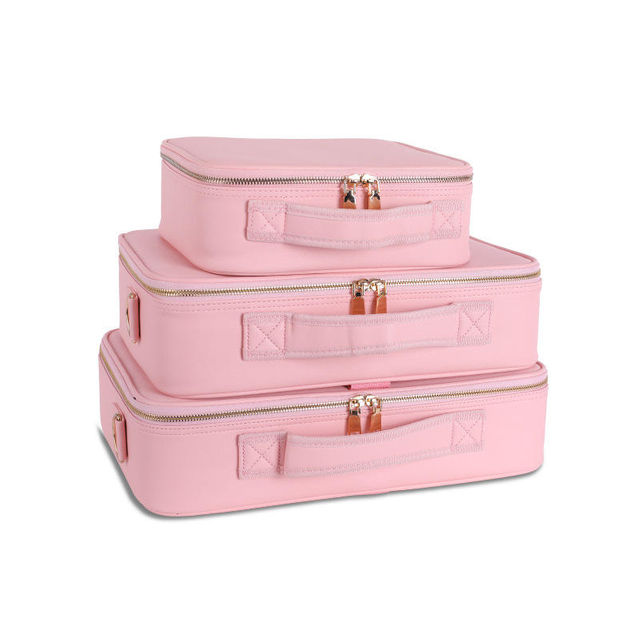 PU Pink Nail Art Beauty Makeup Storage Case Travel Portable Makeup Artist Makeup Storage Bag