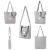 Portable Cotton Tote Bag With Custom Logo Travel Shoulder Women Lady Book Key Bottle Organizer Utility Tote Bag