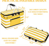 Insulated Picnic Basket Leak-Proof Collapsible Cooler Bag 26L Grocery Basket with Lid 2 Sturdy Handles