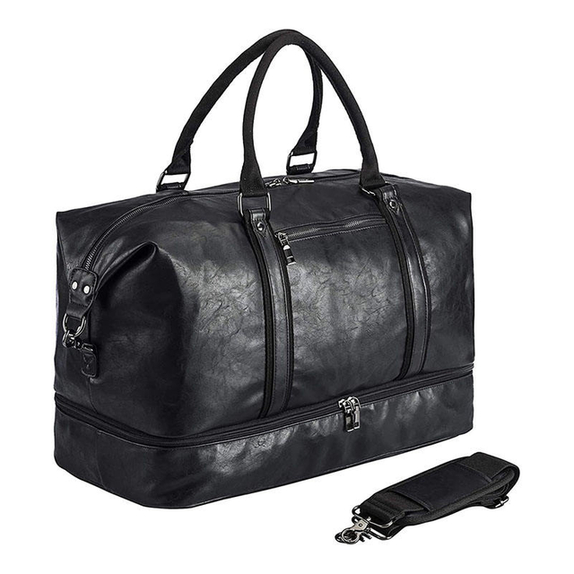 Duffel Weekender Sport Leather Duffel Bags Men Weekender Bags with Shoe Compartment Luggage Travel Bags
