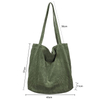 Custom Durable Casual Shoulder Bag with Inner Pocket Corduroy Tote Bag for Women Girls