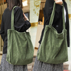 Custom Durable Casual Shoulder Bag with Inner Pocket Corduroy Tote Bag for Women Girls