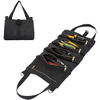 Multi-Purpose Canvas Tool Organizer Electrician Storage Foldable Rolling Tote Tool Bag with 5 Zipper Pockets