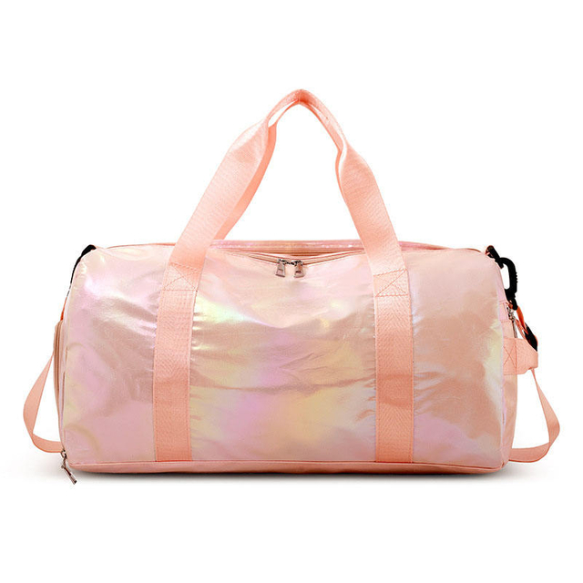 Hologram Weekender Sport Gym Duffle Bag for Women Gym Bags with Shoe Compartment Sports Overnight Bags with Custom Logo