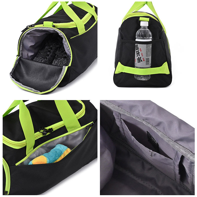 customised black sports gym duffle bag for men women large weekender overnight bag with shoes compartment and wet pocket