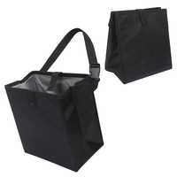Leak-Proof Waterproof Car Trash Bin Collapsible Portable Auto Garbage Bag Large Capacity Trashcan Storage Bag Black