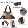 Canvas Hand Purses For Women Fashion Hobo Multi-Color Splice Shoulder Cross-body Handbags Tote Bag