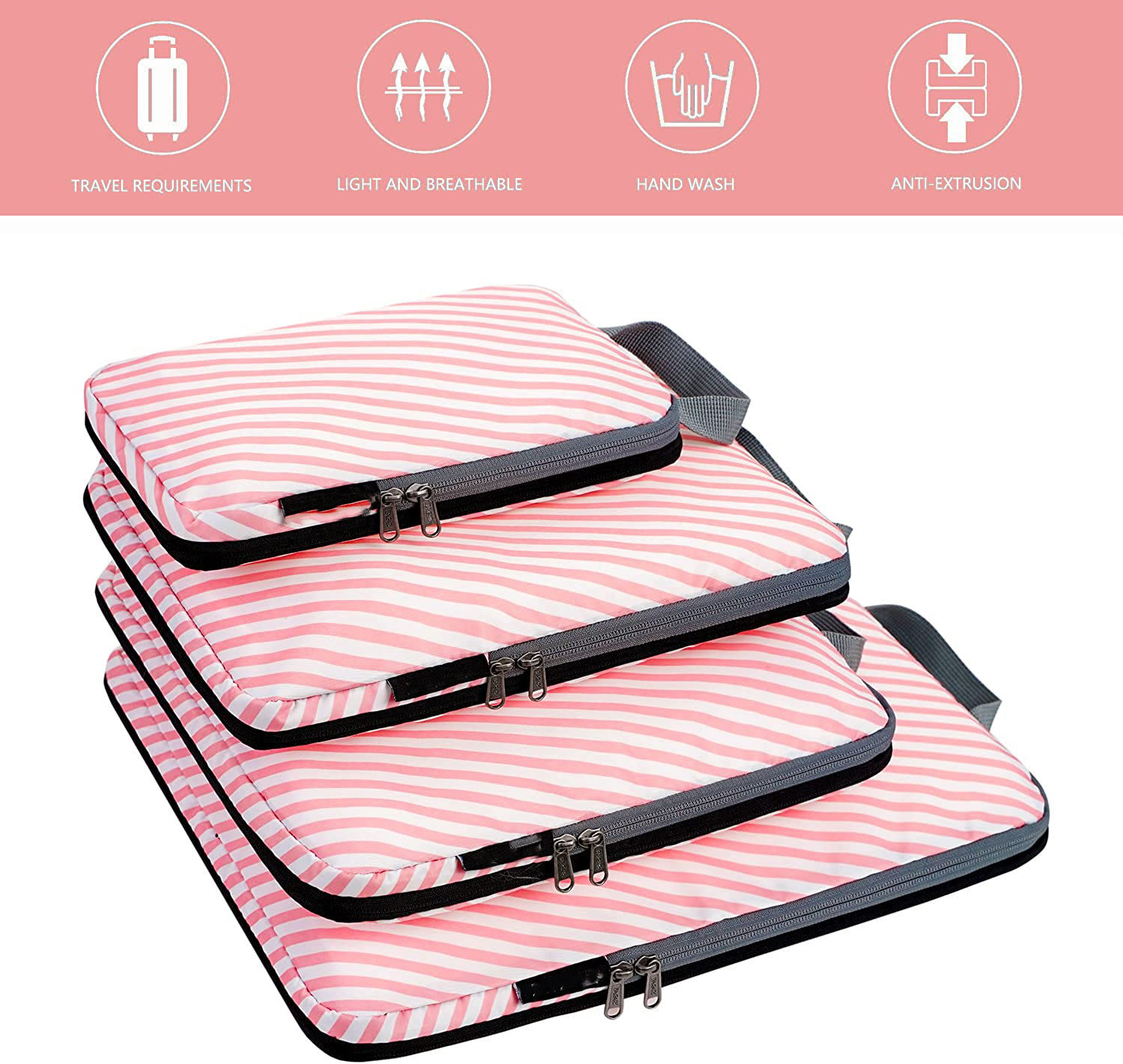 6pcs Compression Packing Cubes Travel Organizers Suitcase Organizer